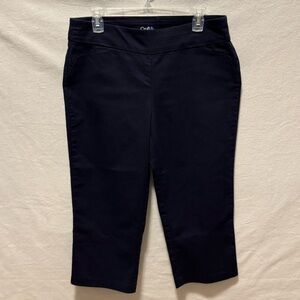 Croft & Barrow Capri Pants Women Sz 10 Regular Effortless Stretch Navy Pullon